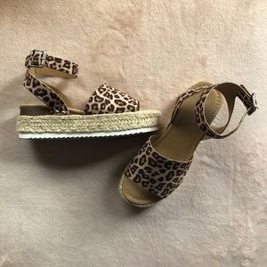 Soda leopard print platform sandals